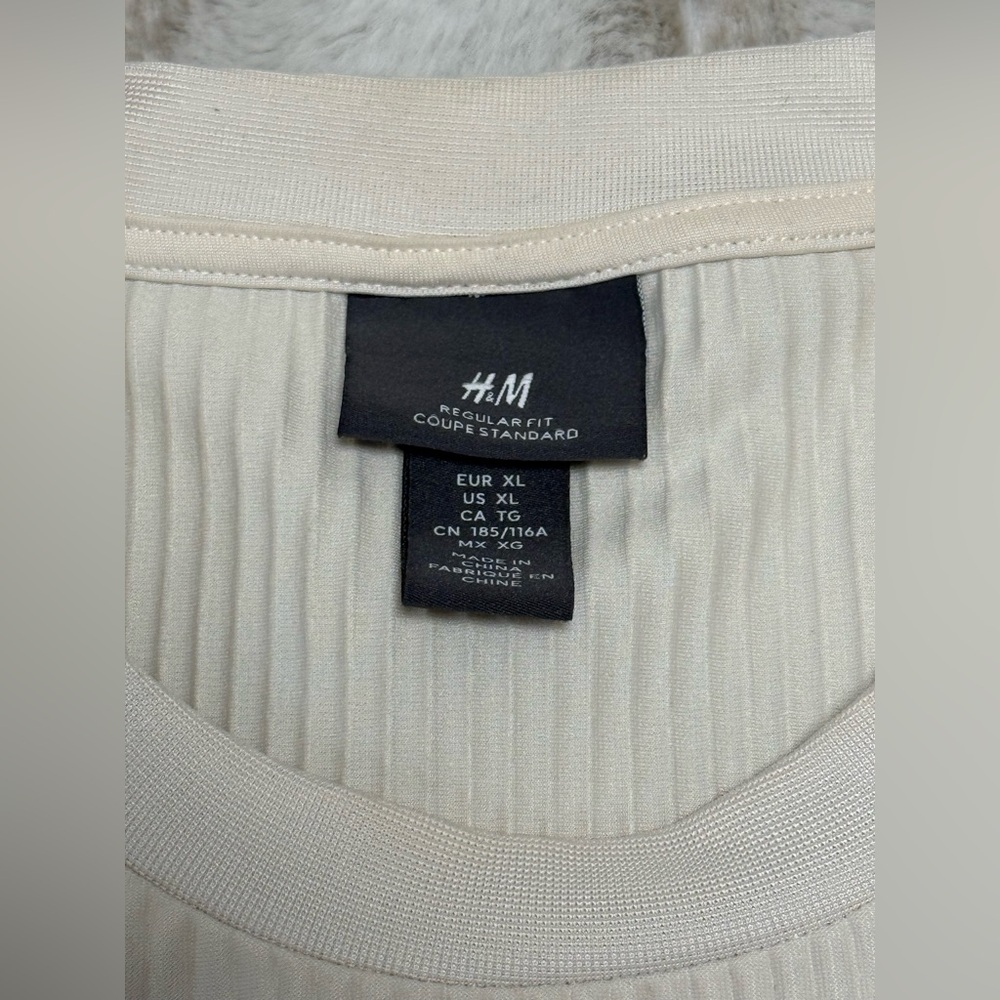 H&M Off-White Ribbed Tee - Picture 6 of 7